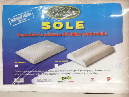 Cuscino Guanciale in schiuma di lattice sfoderatile, Art. Sole