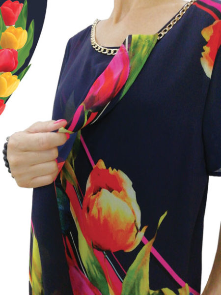 abito-blu-stampato-tulipani-multicolor-particolare