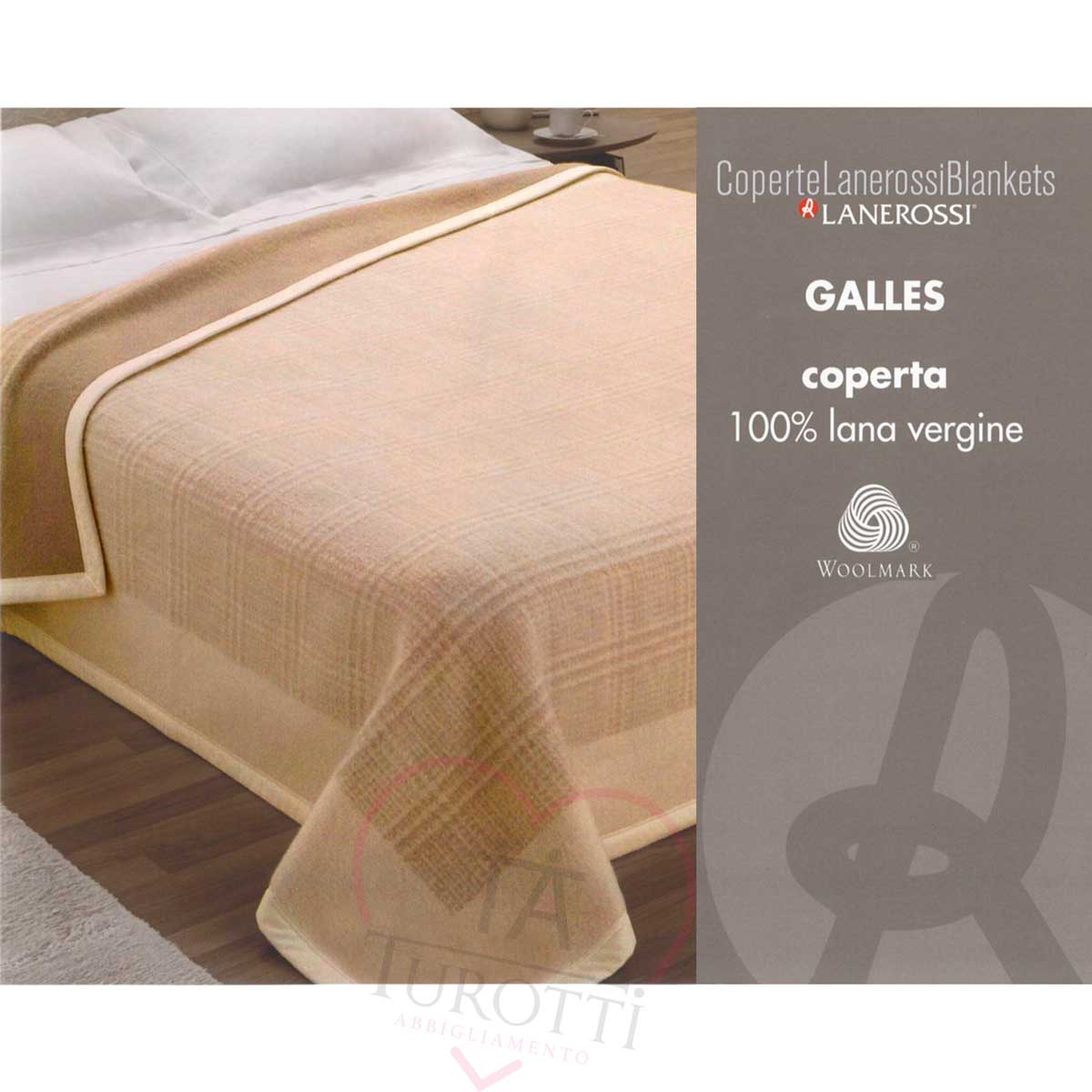 Coperta matrimoniale 100 % pura lana vergine Lanerossi Galles