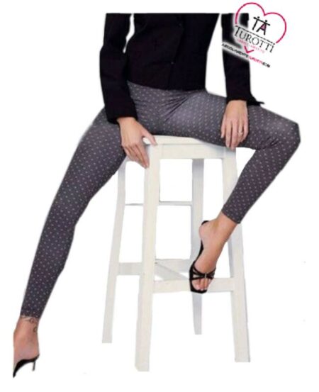 Leggings in cotone elasticizzato con fantasia a pois, Jadea 4084