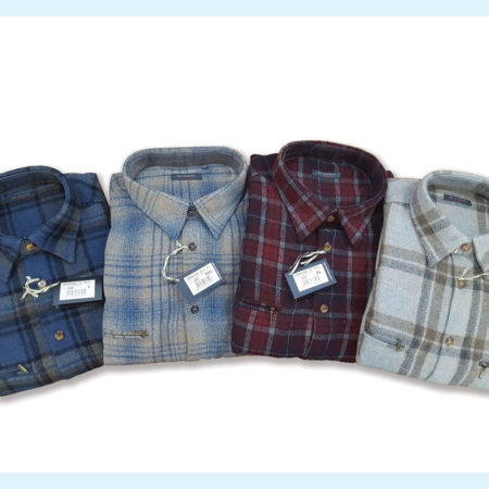 Camicia flanella manica lunga felpata con tasca zip, Sea barrier, Senales misto lana