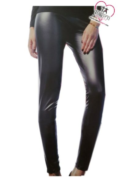 Leggings donna similpelle colore nero, Rossoporpora LR200F
