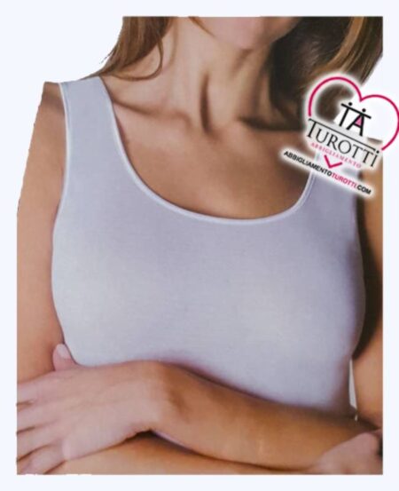 Canottiera  colore bianco spalla larga profilo raso 100 % Filo Scozia  art. T393G, Moretta