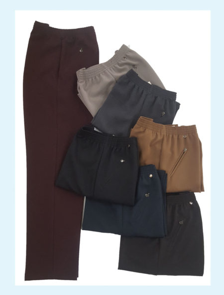 Pantalone donna vari colori con tasche laterali, XENIA DIVA C. Tebe B23 Gabardina