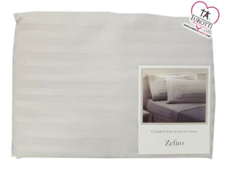 Completo matrimoniale in raso di cotone colore grigio, Zefiro