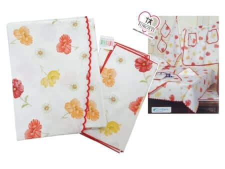 Tovaglia rotonda 220 cm Martina x12 persone con fantasia floreale, Martina CONFESTYIL Articolo <i><span style="color: red;">ESAURITO</span></i>