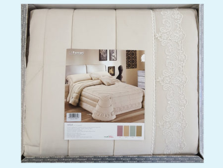 Trapunta matrimoniale in velluto con tulle con due cuscini vari colori, Aria GF Ferrari Articolo <i><span style="color: red;">ESAURITO</span></i>
