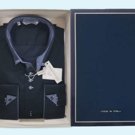 camicia-uomo-profilo-esclusivo-blu-infiancato-bottoncini-art-Robert-Made-in-Italy