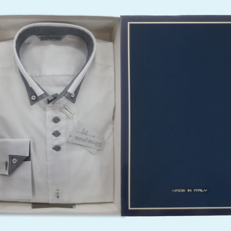 camicia-uomo-profilo-esclusivo-bottoncini-bianco-grigio-art-robert-Made-in-Italy