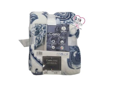 Coperta Luxury Plaid fibra anallergica e antibatterica misura Small art. Casia, S & G Home