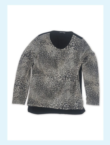 Maglia  donna  girocollo  manica lunga  animalier  art. MA05616  Clara Baroni