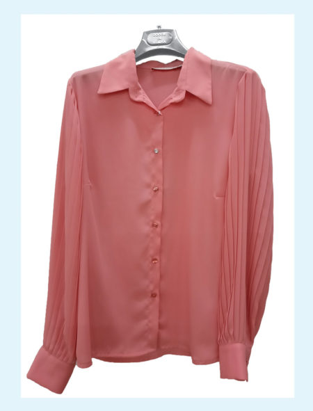 Camicia Donna manica lunga salmone art. Ardisia, Gocce di Elena - immagine 2