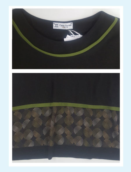 Maglia da donna girocollo Clarin Shavien con manica lunga di colore nero e oliva art. MA113807 - immagine 2