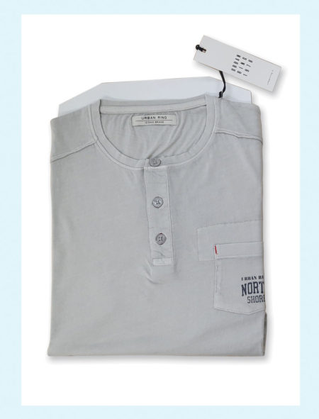 T-Shirt girocollo Uomo Art.  UR71018, Urban Ring modello serafino con taschino