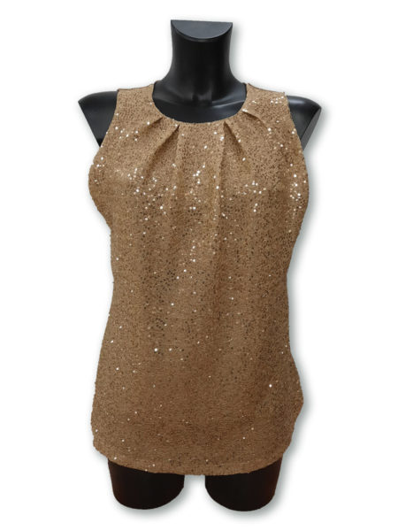 Canotta donna  Art. T1927T14T7, Bucle spalla larga colore oro luccicante