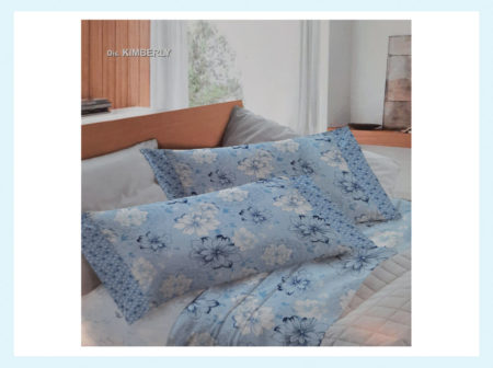 Completo lenzuolo 1 piazza e 1/2 art Atelier Dis. KIMBERLY, Co&Co ITALIA percalle di puro cotone