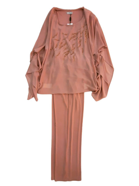 Tailleur pantalone e mantella  Art. Positano, Perla Oversize