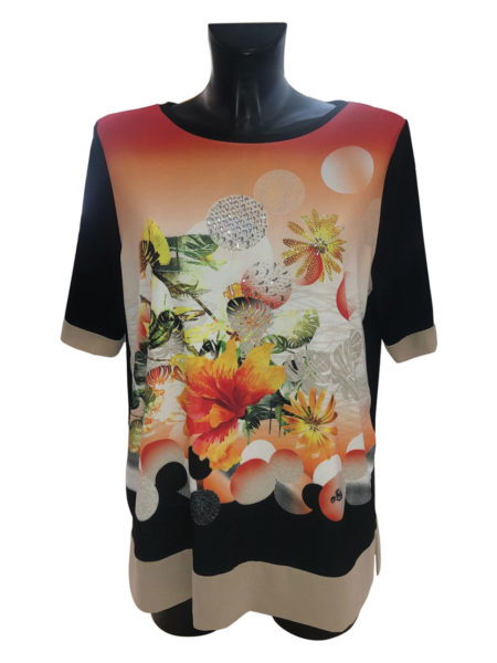 Maglia  donna  girocollo mezza manica   art. Colonia, Perla Oversize <i><span style="color: red;">ESAURITO</span></i>