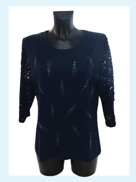 Maglia  donna  girocollo mezza manica   art. CLARA 13/2034, Perla Over - immagine 2