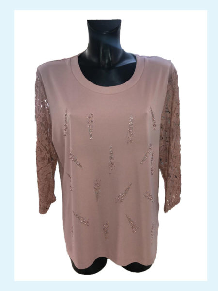 Maglia  donna  girocollo mezza manica   art. CLARA 13/2034, Perla Over - immagine 4