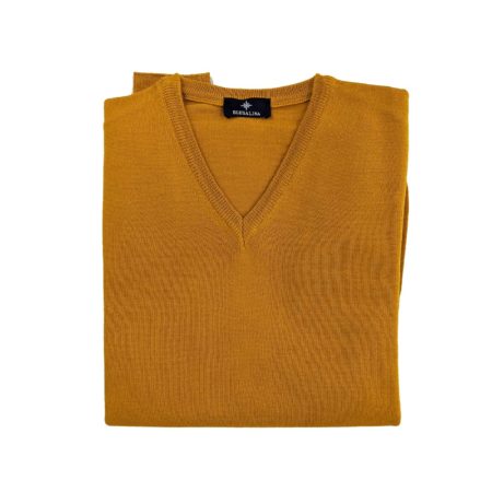 pullover lana merino uomo giallo