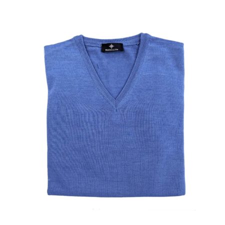 pullover lana merino uomo azzurro