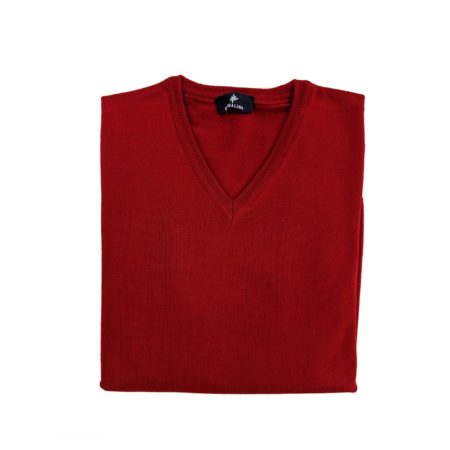 pullover lana merino uomo rosso