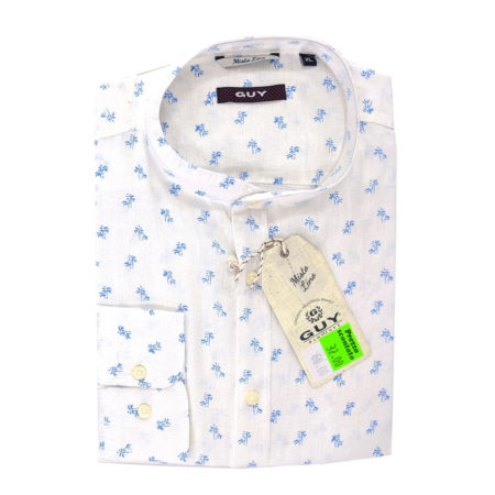 camicia uomo lino collo coreana