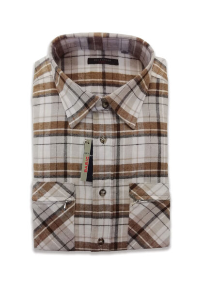 Camicia in mussola felpata a quadrettoni colore 922 Moena Sea Barrier
