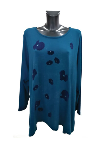 Maglia  donna  girocollo manica lunga in misto lana art. 6600 taglia UNICA, SEMPRE BELLA taglia Maxi - immagine 2