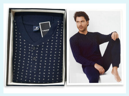Pigiama Uomo caldo cotone Interlock Il Granchio GP582  Blu Articolo <i><span style="color: red;">ESAURITO</span></i>