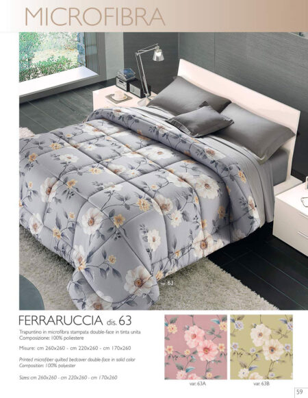 Trapunta 1 piazza e mezza GF Ferrari Ferraruccia dis 63 Grigio/Rosa