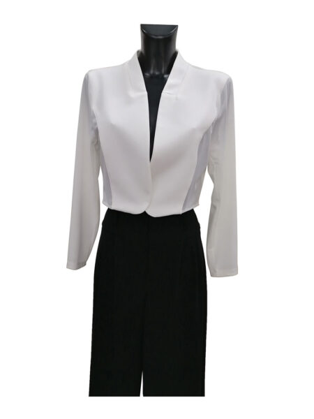 Bolero elegante in bianco manica lunga Art. PP35RR50AA, KITANA
