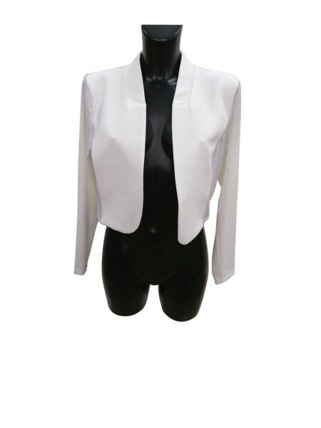 Bolero elegante in bianco manica lunga Art. PP35RR50AA, KITANA - immagine 2