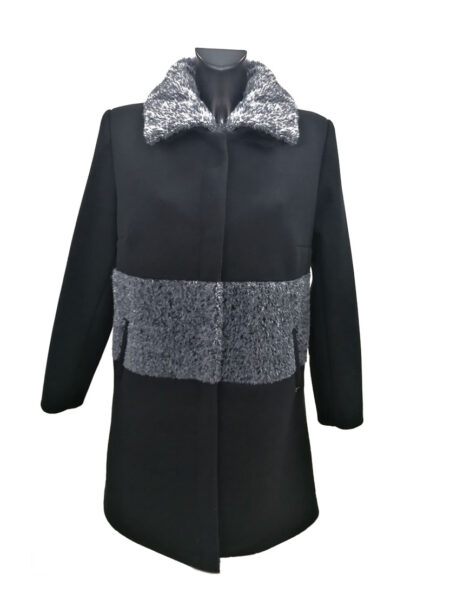 Cappotto in tessuto Donna  Art. PENELOPE - GOCCE DI ELENA  con collo staccabile in  pelliccia ecologica - immagine 2
