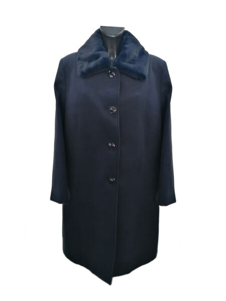 Cappotto in tessuto Donna  Art. POKER - GOCCE DI ELENA  con collo staccabile in pelliccia ecologica  taglia calibrata - immagine 2
