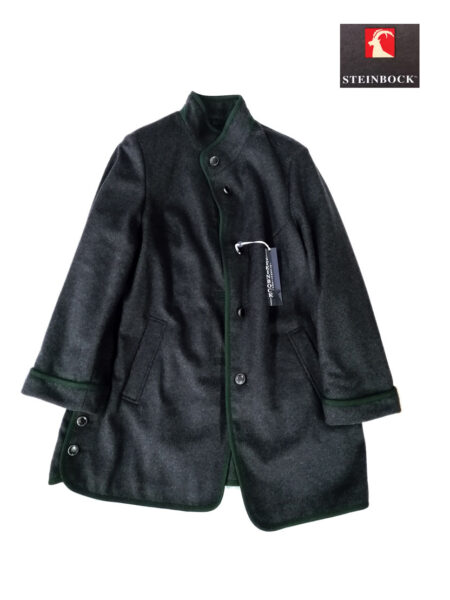 cappotto Steinbock donna mod. Enya art. 22217 colore grigio con profili verdi - immagine 3