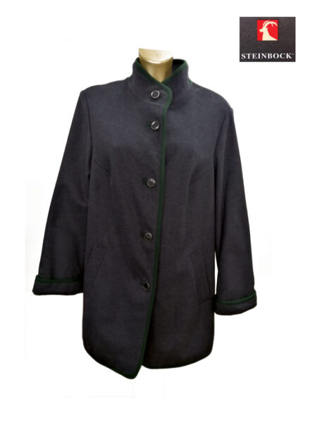 cappotto Steinbock donna mod. Enya art. 22217 colore grigio con profili verdi