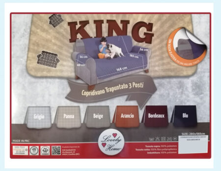 Copridivano trapuntato 3 posti 280x180, KING, LOVELY HOME - immagine 2