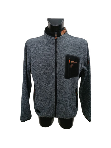 Felpa in pile zip sul collo Be Board 04F9358 pile fiammato nero-grigio-nero
