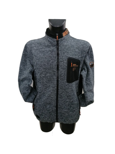 Felpa in pile zip sul collo Be Board 04F9358 pile fiammato nero-grigio-nero - immagine 2