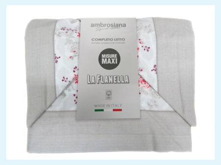 Completo lenzuola in flanella Matrimoniale 2 piazze misura Maxi  art. La Flanella , Ambrosiana Special Edition <i><span style="color: red;">ESAURITO</span></i>