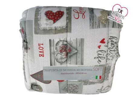 Trapunta 2 piazze Matrimoniale Diadema art. SOFT Disegno Love