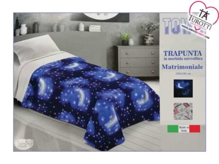 Trapunta 2 piazze matrimoniale Diadema art. TOWN stampa digitale  notte stellata