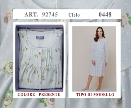 Camicia da notte serafino interlock stampato art. 92745 LINCLALOR