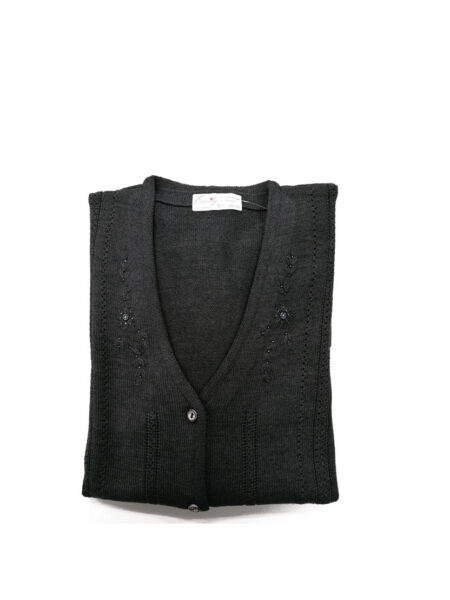 cardigan donna scollo a V  bottoni manica lunga Art. 255 OVER  EMILY  misto lana colore Antracite
