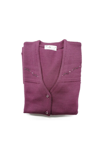 cardigan donna scollo a V  bottoni  manica lunga Art. 255 OVER EMILY  misto lana colore Rosa