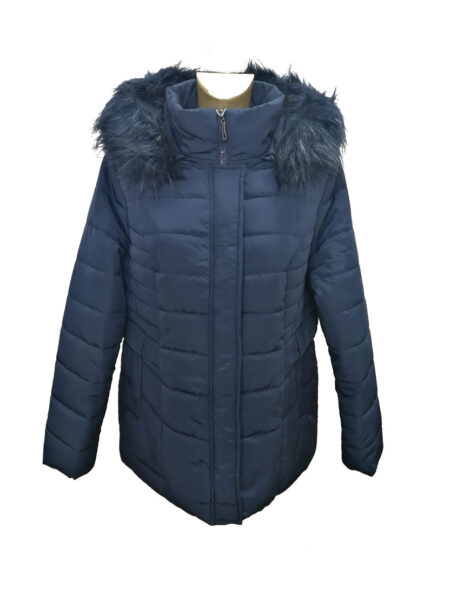 Giaccone trapuntato donna art. New Vanna  CHIARA ORO con cappuccio staccabile colore blu
