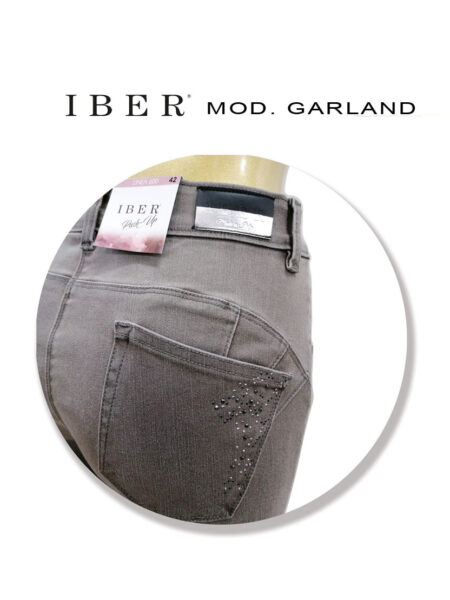 jeans donna Push up in cotone super stretch peso invernale  modello Garland , IBER JEANS colore tortora