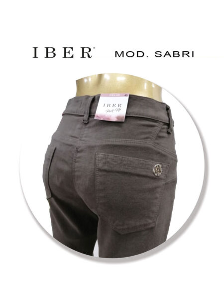 Jeans Donna Slim Push-up super stretch peso invernale in fustagno  modello Sabri, IBER JEANS colore nocciola